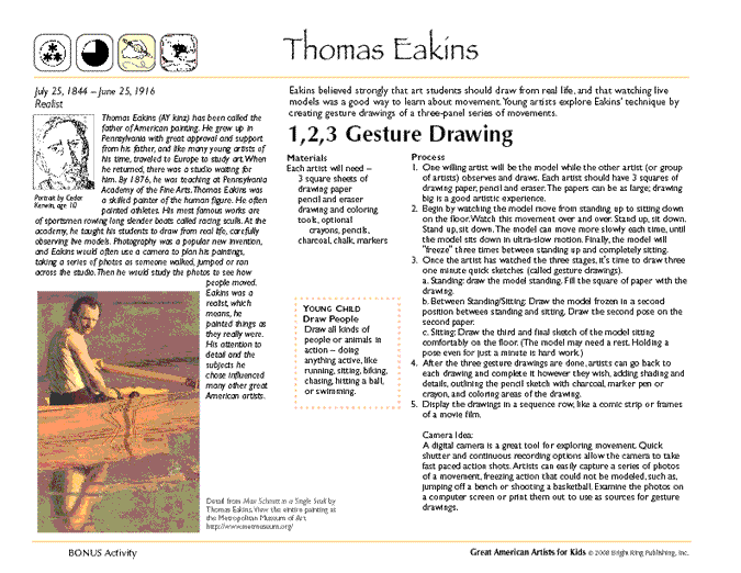 Thomas Eakins art activity maryann kohl